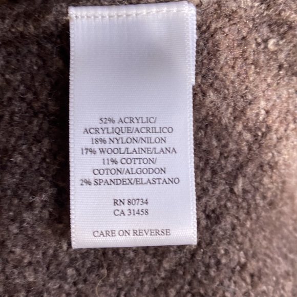 BCBG MaxAzria Cozy Soft Short Sleeve Sweater Cape Relaxed Fit Light Brown Urban - Picture 9 of 10